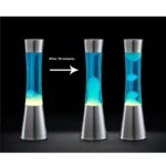 Vase à lave lumineuse en mouvement avec changement de couleurs après 30 minutes, idéal pour décoration scientifique ou ambiance moderne.