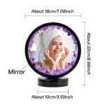 Miroir rond avec cristaux violets, décoration de style scientifique, idéal pour la décoration intérieure ou comme objet de collection.