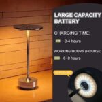 Batterie rechargeable avec temps de charge de 3-4 heures et autonomie de 6-8 heures. Équipée de 40 LED pour une illumination efficace.