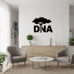 Décoration murale ADN et arbre généalogique, idéale pour un intérieur scientifique ou éducatif, apportant une touche moderne et éducative à votre espace.