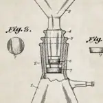 Illustration technique d'une pipette de laboratoire ancienne avec détails précis des composants.