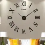 Horloge murale avec chiffres romains et mot "TIME" pour décoration intérieure élégante. Parfaite pour un espace moderne ou scientifique, ajoutant une touche unique à votre décoration.