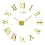 Horloge murale décorative en style roman doré, idéale pour une décoration intérieure élégante et sophistiquée. Parfaite pour ajouter une touche de science et d'élégance à votre espace.