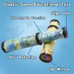 Pistolet à visée avec miroir 3D, fonction de rotation à 360°, œillet de visée, et tube extensible.