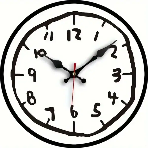 Horloge murale avec design de montre scientifique.