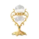 Porte-objet scientifique en verre avec cadre en ornement doré, design élégant et vintage, idéal pour la décoration de bureau ou collection scientifique.