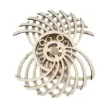 Modèle de vortex en bois sculpté, décoratif et éducatif, représentant un phénomène scientifique fascinant avec un design en spirale. Parfait pour la décoration ou l'apprentissage.