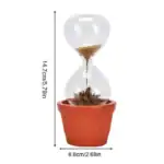 Sablier de sable décoratif dans un pot en terre cuite, parfait pour la décoration scientifique ou éducative.