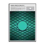 Illustration de la théorie de la relativité générale avec un graphique représentant un espace-temps déformé par une masse centrale.