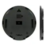 Balancier d'horloge murale avec design industriel noir.