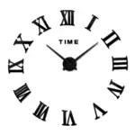 Horloge murale avec chiffres romains et aiguilles noires, design élégant pour décoration de style scientifique ou moderne.