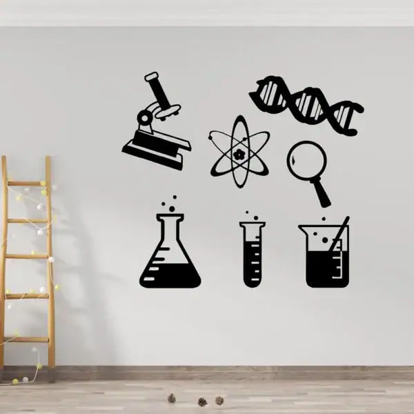 Accessoires de décoration scientifique pour mur intérieur.
