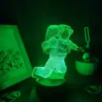 Lumière LED verte représentant un astronaute en 3D, parfait pour la décoration scientifique ou pour les amateurs d'espace et d'astronomie.