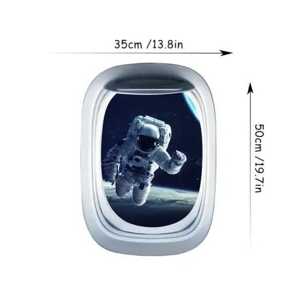 Vitrine décorative avec image d'un astronaute flottant dans l'espace, dimensions 35cm x 50cm, idéale pour la décoration scientifique ou thématique.