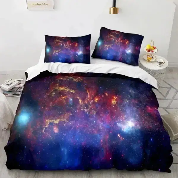 Parure de lit avec motif galaxie cosmos.