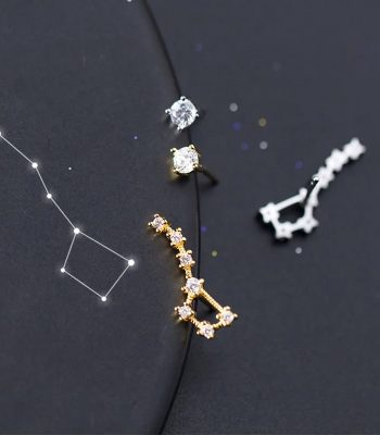 Pendentif étoile et constellation en bijoux d'astrologie, avec des pierres brillantes et un design délicat, parfait pour les amateurs d'astronomie et de bijoux élégants.
