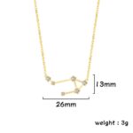 Pendentif en or représentant la constellation avec diamants, dimensions 26mm x 13mm, poids 3g, design élégant et scientifique.