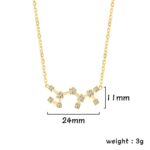 Collier constellation en or avec pendentif représentant la constellation du zodiaque, orné de diamants, finition élégante, idéal pour les amateurs d'astronomie et de bijoux raffinés.
