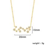 Collier délicat avec pendentif en forme de constellation, or 18 carats orné de diamants, longueur 26mm, poids 3g, parfait pour un style élégant et scientifique.