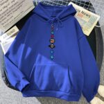 Sweat à capuche bleu avec motif de planètes du système solaire, idéal pour les amateurs de science et d'astronomie, confortable et tendance.