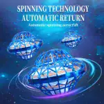 Véhicules aérospatiaux en rotation automatique avec technologie de spinning, illustrant un aéronef futuriste en forme de sphère en mouvement dans un environnement spatial.