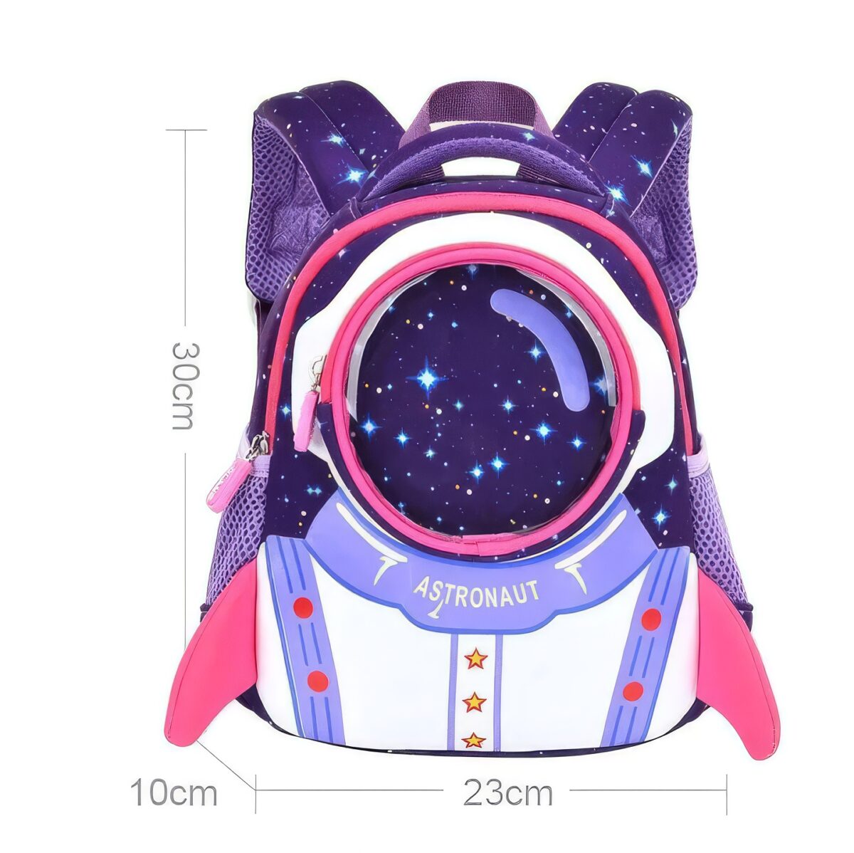 Sac à dos enfant thème astronaute avec design étoilé et couleurs vives.