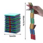 Jeu de blocs de mousse colorés empilés, parfaits pour la décoration ou l'apprentissage sensoriel. Facile à manipuler, idéal pour les activités éducatives et créatives.