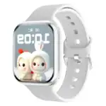 Montre connectée pour enfants avec design de lapins mignons, écran numérique et bracelet blanc, idéale pour suivre l'heure et ajouter une touche ludique à la tenue.