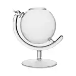 Bocal en verre transparent en forme de globe avec support métallique, idéal pour la décoration scientifique ou de bureau. Parfait pour exposer des objets ou comme pièce décorative originale.