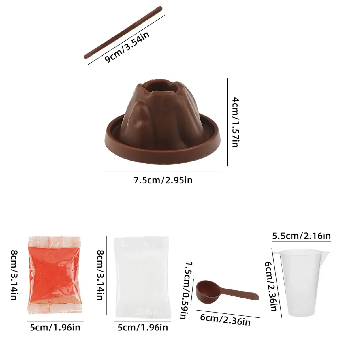 Mini volcan en chocolat avec ustensile de décoration pour pâtisserie et desserts.
