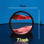Modèle de décor scientifique avec un cercle en verre contenant un liquide coloré, sur une base noire, illustrant un objet de décoration pour espace scientifique ou éducatif.