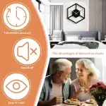Horloge murale décorative en forme de cube avec design minimaliste, idéale pour la décoration intérieure moderne.
