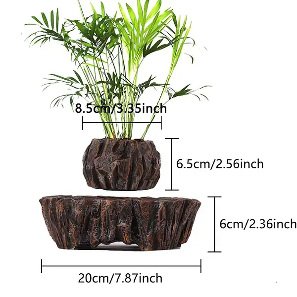 Balcon, intérieur ou bureau, plante artificielle en bois naturel.