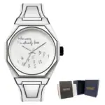 Montre en forme de cadran scientifique avec inscription "Who cares, I'm already late".