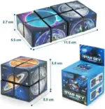 Ensemble de cubes éducatifs sur le thème de l'espace, illustrant des planètes, étoiles et galaxies, parfaits pour l'apprentissage ludique des enfants.