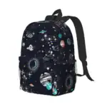 Sac à dos avec motif de l'univers et des planètes, idéal pour les amateurs d'astronomie et de décoration scientifique.
