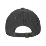 Casquette en denim gris foncé vue de dos avec boucle réglable, style décontracté et tendance.