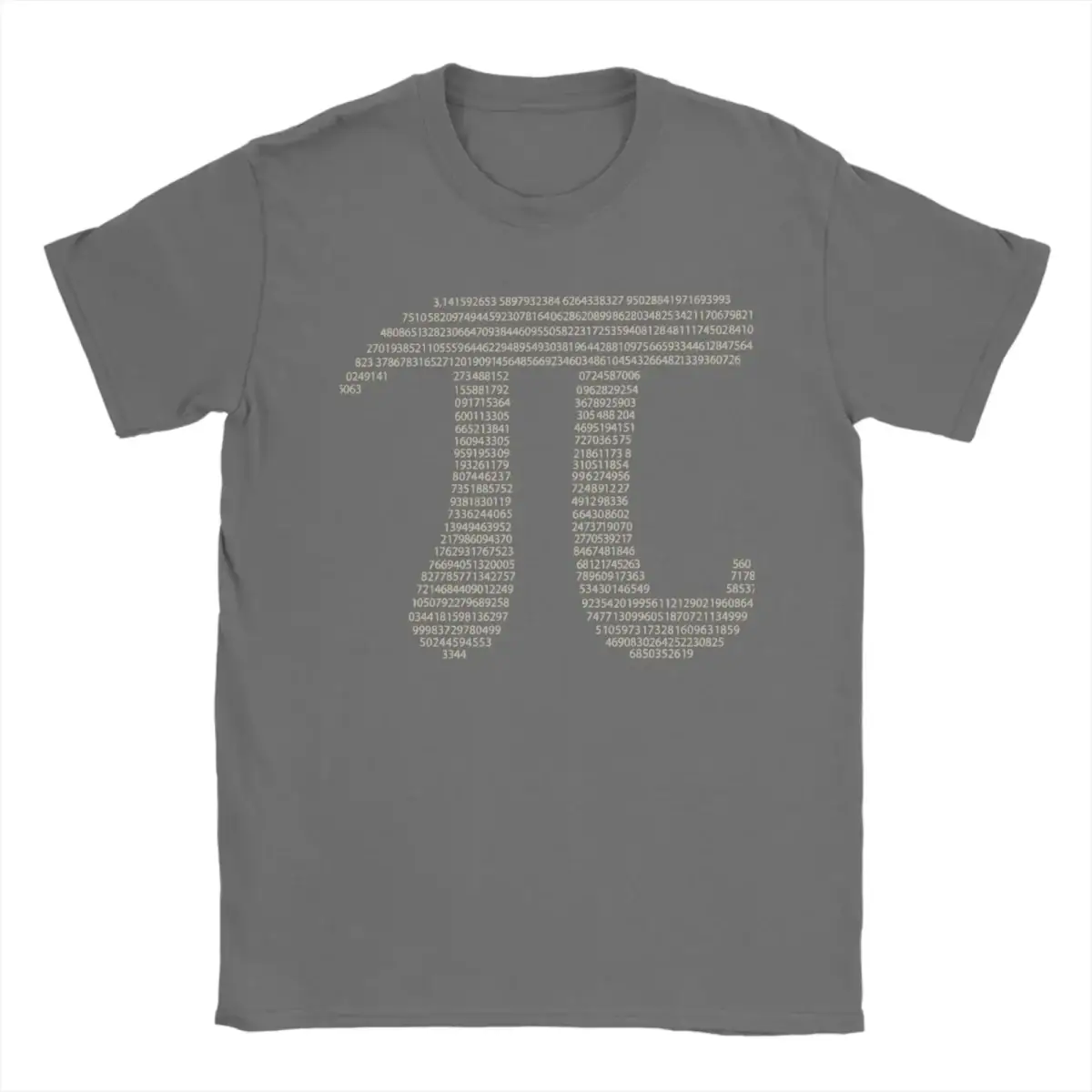 T-shirt gris avec design de code binaire et chiffres en blanc, style moderne et geek, parfait pour les amateurs de technologie et de sciences.