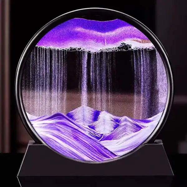 Vasque en verre avec effet cascade lumineux, design moderne et décoratif, idéale pour une décoration intérieure originale et élégante.