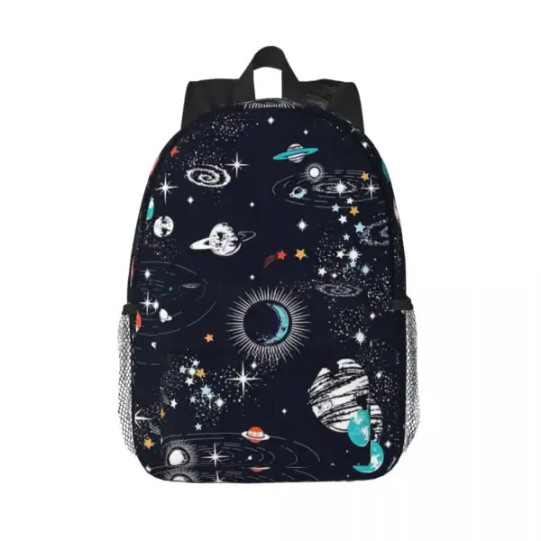 Sac à dos avec motif d'espace et planètes.
