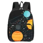 Sac à dos avec motif planétaire et espace.
