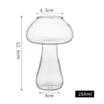 Vase en verre transparent de forme unique, idéal pour la décoration ou les expériences scientifiques, avec une capacité de 250 ml, dimensions 12,5 cm de hauteur, 4,5 cm de largeur en haut et 4 cm en b.