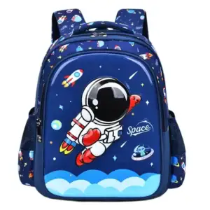 Sac à dos enfant thème espace avec astronautes et planètes.
