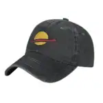 Casquette avec logo de Saturne, planète du système solaire, en design vintage noir.