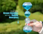 Objet scientifique en verre à bulles, décoration unique avec un design en forme de sablier, parfait pour la décoration intérieure ou comme cadeau original.
