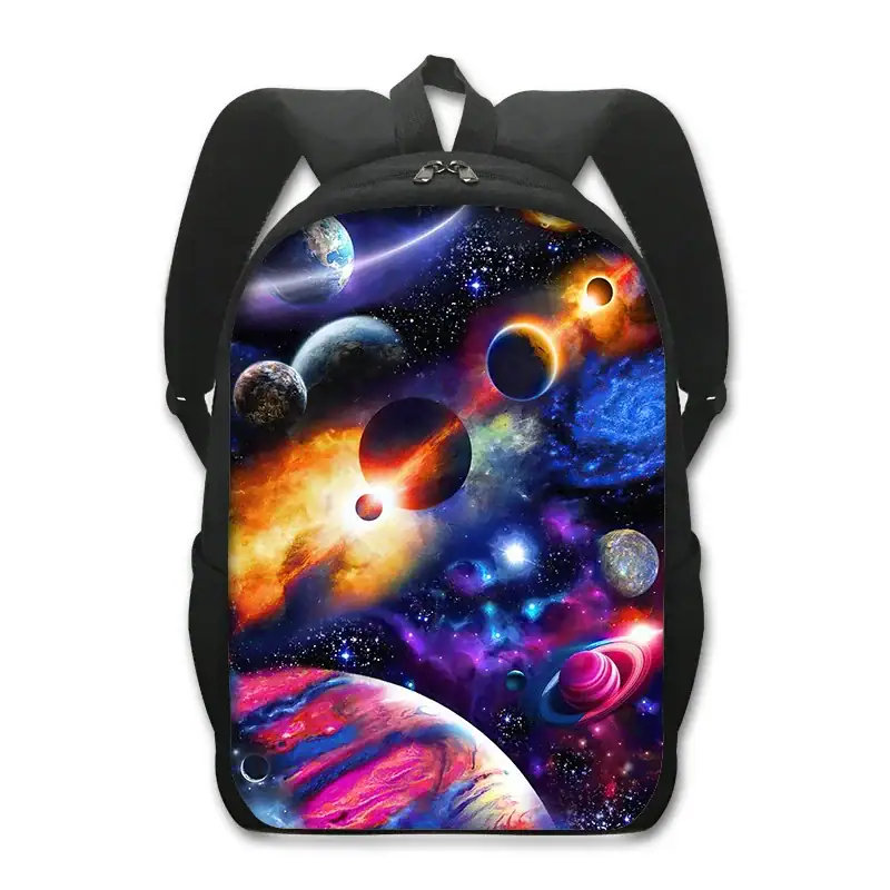 Sac à dos avec motif de l'univers et des planètes.