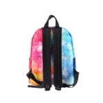 Sac à dos avec motif galaxie colorée, étoiles et nébuleuses, parfait pour les amateurs de science et d'astronomie.