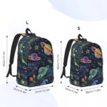 Baluchon scolaire avec motif planètes et étoiles dans l'espace.