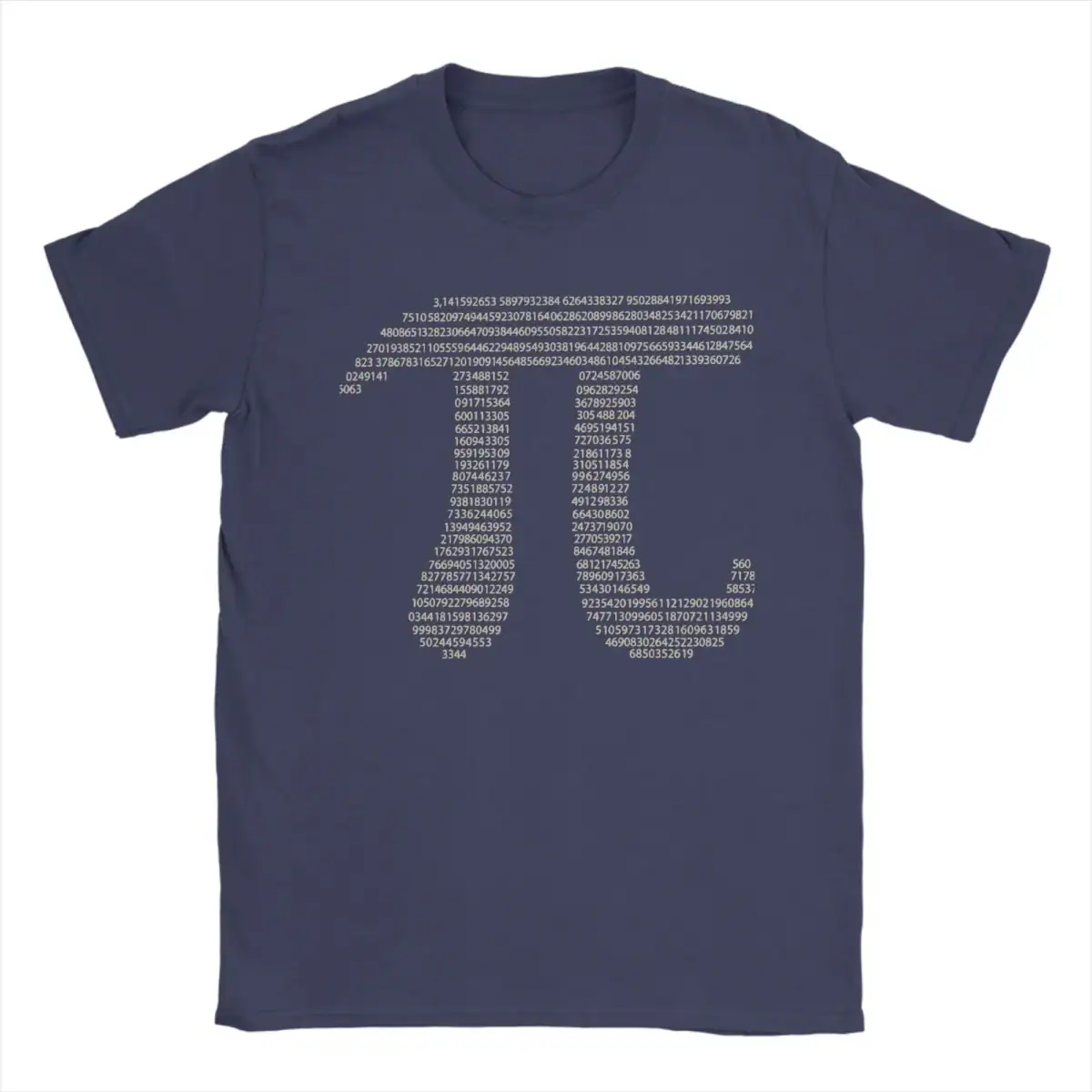 T-shirt bleu avec motif de chiffres et de données scientifiques en blanc, parfait pour les amateurs de science et de technologie, idéal pour une tenue décontractée ou pour un cadeau original.