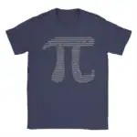 T-shirt bleu avec motif de chiffres et de données scientifiques en blanc, parfait pour les amateurs de science et de technologie, idéal pour une tenue décontractée ou pour un cadeau original.